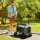 Hundbuggy Haustierbuggy Hundewagen, klappbar, abnehmbarer Korb, 81 x 58 x 97,5 cm, Schwarz+Dunkelgrün+Weiß