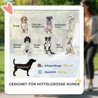 Hundewagen, Faltbarer Hundebuggy für mittelgroße Hunde, Haustierwagen mit 4 Rädern, Sicherheitsleinen, Bremsen, Braun