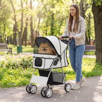 Hundewagen Faltbar Hundebuggy mit Reflektorstreif...