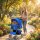 Hundewagen Hundebuggy Faltbar Katzenwagen bis 10kg mit Regenschutz Reflektorstreifen Aufbewahrungskorb 77x44x102cm Blau
