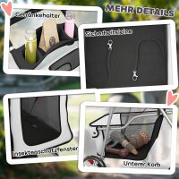 Hundewagen Hundebuggy Faltbar Katzenwagen bis 10kg mit Regenschutz Reflektorstreifen Aufbewahrungskorb 77x44x102cm Grau