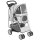 Hundewagen Hundebuggy Faltbar Katzenwagen bis 10kg mit Regenschutz Reflektorstreifen Aufbewahrungskorb 77x44x102cm Grau