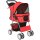 Hundewagen Faltbar Hundebuggy mit Reflektorstreif Aufbewahrungskorb Kissen für kleine Hunde bis 10 kg 77x44x102cm Rot
