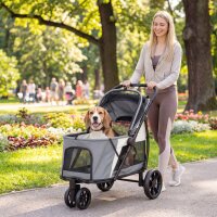 Hundewagen Faltbar Hundebuggy mit waschbarem Kissen,...