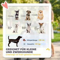Hundewagen Faltbar Hundebuggy mit Kissen Netzfenstern Getränkehalter 360° drehbare Räder für kleine Hunde bis 10kg Grau