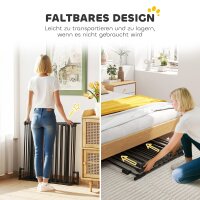 2-in-1 Absperrgitter, Haustier-Laufstall, Sicherheitstor, faltbar, Metall, 300 x 3 x 74,5 cm, Schwarz
