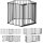 2-in-1 Absperrgitter, Haustier-Laufstall, Sicherheitstor, faltbar, Metall, 300 x 3 x 74,5 cm, Schwarz