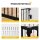2-in-1 Absperrgitter, Haustier-Laufstall, Sicherheitstor, faltbar, Metall, 300 x 3 x 74,5 cm, Schwarz