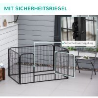 Welpenauslauf, klappbar, 1 Tür,  129 cm x 84 cm x 70 cm Schwarz