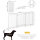 Absperrgitter Hund Freistehendes Verstellbares Schutzgitter mit Füßen 155 x 76 cm Holz Hundegitter Klappbar Treppenschutzgitter für Treppen, Türen, Küche, Flur, 3 Paneelen, Weiß
