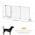 Absperrgitter Hunde Türschutzgitter Schutzgitter aus Holz Freistehendes Hundegitter mit Tür Hundeabsperrgitter Konfigurationsgitter für Kamin & Ofen Weiß 113-166 x 36 x 71 cm