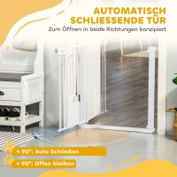 Absperrgitter für Haustiere, verstellbar, mit kleiner Tür, Stahl, Kunststoff, Weiß