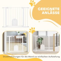 Absperrgitter für Haustiere, verstellbar, mit kleiner Tür, Stahl, Kunststoff, Weiß