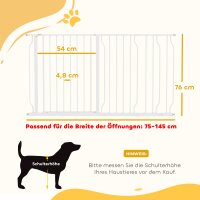 Hunde-Türabsperrung, längenverstellbar 75-145cm, Montage ohne Bohren, Stahlrahmen, Weiß