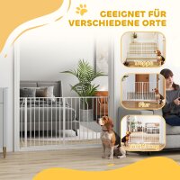 Hunde-Türabsperrung, längenverstellbar 75-145cm, Montage ohne Bohren, Stahlrahmen, Weiß
