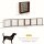 Absperrgitter für Hunde, klappbar, Kiefernholz, 432 x 36 x 70 cm, Kaffee