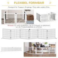 Absperrgitter für Hunde, klappbar, 432 x 36 x 70 cm, Kiefernholz, Weiß
