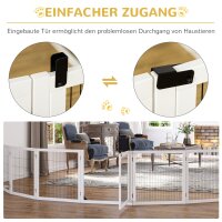 Absperrgitter für Hunde, klappbar, 432 x 36 x 70 cm, Kiefernholz, Weiß