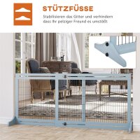 Hundeschutzgitter, Treppenschutzgitter, 180 cm hoch, höhenverstellbar, Grau + Schwarz