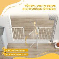 Hunde-Absperrgitter, erweiterbar, Klemmmontage, Metall, 136x76cm, Weiß