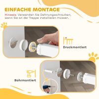 Hunde-Absperrgitter, erweiterbar, Klemmmontage, Metall, 136x76cm, Weiß