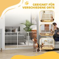 Hunde-Absperrgitter, erweiterbar, Klemmmontage, Metall, 136x76cm, Weiß