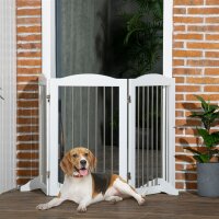 Hunde-Absperrgitter, klappbar, anpassbare Form, für Hunde bis 20 kg, 154 x 80 x 30 cm, Weiß