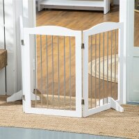 Hunde-Absperrgitter, klappbar, anpassbare Form, für Hunde bis 20 kg, 154 x 80 x 30 cm, Weiß