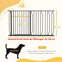 Hundeschutzgitter  Absperrgitter, Zwei-Wege-Öffnung, Wandhalterung mit Druckknöpfen, verstellbar von 75 bis 145 cm