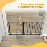 Hundeschutzgitter  Absperrgitter, Zwei-Wege-Öffnung, Wandhalterung mit Druckknöpfen, verstellbar von 75 bis 145 cm