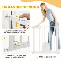 Absperrgitter für Haustiere, verstellbar, mit kleiner Tür, Metall, Kunststoff, Weiß