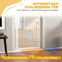 Absperrgitter für Haustiere, verstellbar, mit kleiner Tür, Metall, Kunststoff, Weiß
