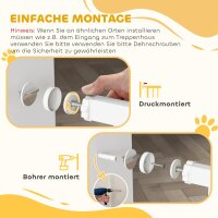 Absperrgitter für Haustiere, verstellbar, mit kleiner Tür, Metall, Kunststoff, Weiß