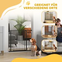 Hunde-Absperrgitter, Klemmmontage, verstellbare Länge, Stahl/ABS, 75-95 x 76cm, Schwarz