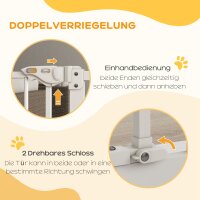 Türschutzgitter für Hunde, Absperrgitter, Schutzgitter für Haustiere, Metall, Kunststoff, 74-80 cm, Weiß