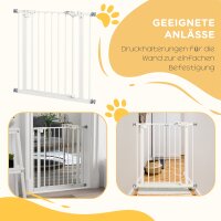 Türschutzgitter für Hunde, Absperrgitter, Schutzgitter für Haustiere, Metall, Kunststoff, 74-80 cm, Weiß