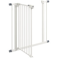 Türschutzgitter für Hunde, Absperrgitter, Schutzgitter für Haustiere, Metall, Kunststoff, 74-80 cm, Weiß