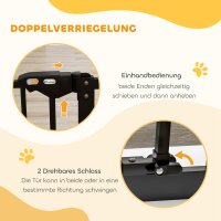 Türschutzgitter für Hunde, Absperrgitter, Schutzgitter für Haustiere, Metall, Kunststoff, 74-80 cm, Schwarz