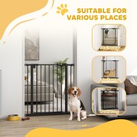 Türschutzgitter für Hunde, Absperrgitter, Schutzgitter für Haustiere, Metall, Kunststoff, 74-80 cm, Schwarz