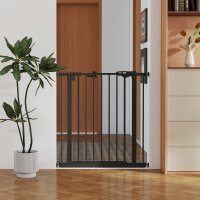 Türschutzgitter für Hunde, Absperrgitter, Schutzgitter für Haustiere, Metall, Kunststoff, 74-80 cm, Schwarz