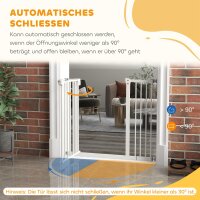 Türschutzgitter für Hunde, Absperrgitter, Schutzgitter für Haustiere, Metall, Kunststoff, ,74-80/87-94 cm, Weiß