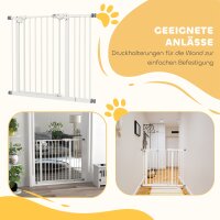 Türschutzgitter für Hunde, Absperrgitter, Schutzgitter für Haustiere, Metall, Kunststoff, ,74-80/87-94 cm, Weiß