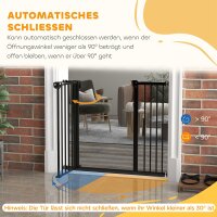 Türschutzgitter für Hunde, Absperrgitter, Schutzgitter für Haustiere, Metall, Kunststoff, ,74-80/87-94 cm, Schwarz