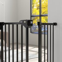 Türschutzgitter für Hunde, Absperrgitter, Schutzgitter für Haustiere, Metall, Kunststoff, ,74-80/87-94 cm, Schwarz