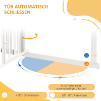 Treppenschutzgitter Hundeschutzgitter, automatisches Schließen, Einhandbedienung,100 cm x 4 cm x 76 cm, Weiß