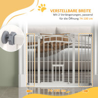 Treppenschutzgitter Hundeschutzgitter, automatisches Schließen, Einhandbedienung,100 cm x 4 cm x 76 cm, Weiß