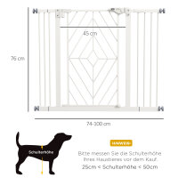 Türschutzgitter Treppenschutzgitter Absperrgitter Hundegitter, 100 cm x 4 cm x 76 cm, Weiß