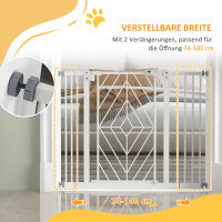 Türschutzgitter Treppenschutzgitter Absperrgitter Hundegitter, 100 cm x 4 cm x 76 cm, Weiß