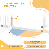 Treppenschutzgitter Hundeschutzgitter, automatisches Schließen, Einhandbedienung,100 cm x 4 cm x 76 cm, Weiß
