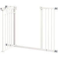 Treppenschutzgitter Hundeschutzgitter, automatisches Schließen, Einhandbedienung,100 cm x 4 cm x 76 cm, Weiß